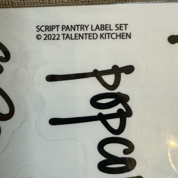 Talented Kitchen Script Pantry Labels Set - NEW IN PACKAGE - Picture 4 of 4